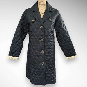 L.L.‎ BEAN Women's Vintage Long, Navy, Quilted Insulated Field Jacket | EUC
